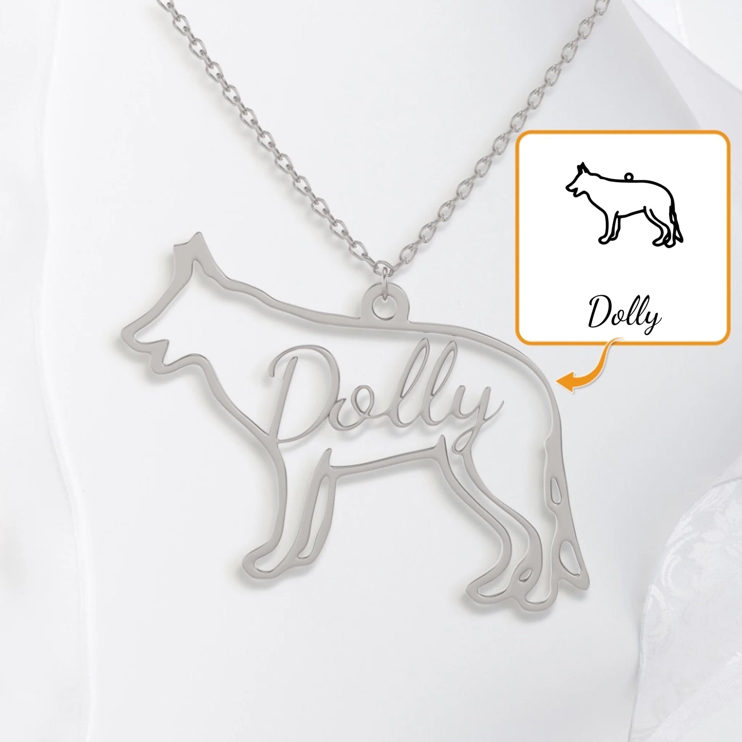 Silhouette de chien - Collier personnalisé