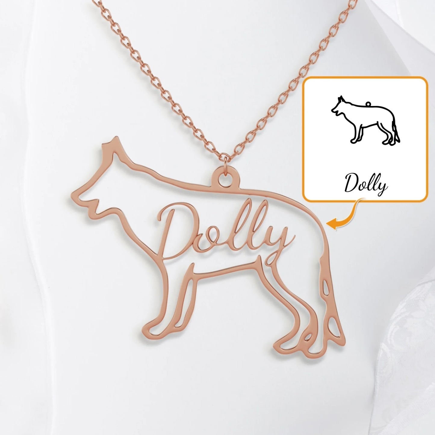 Silhouette de chien - Collier personnalisé