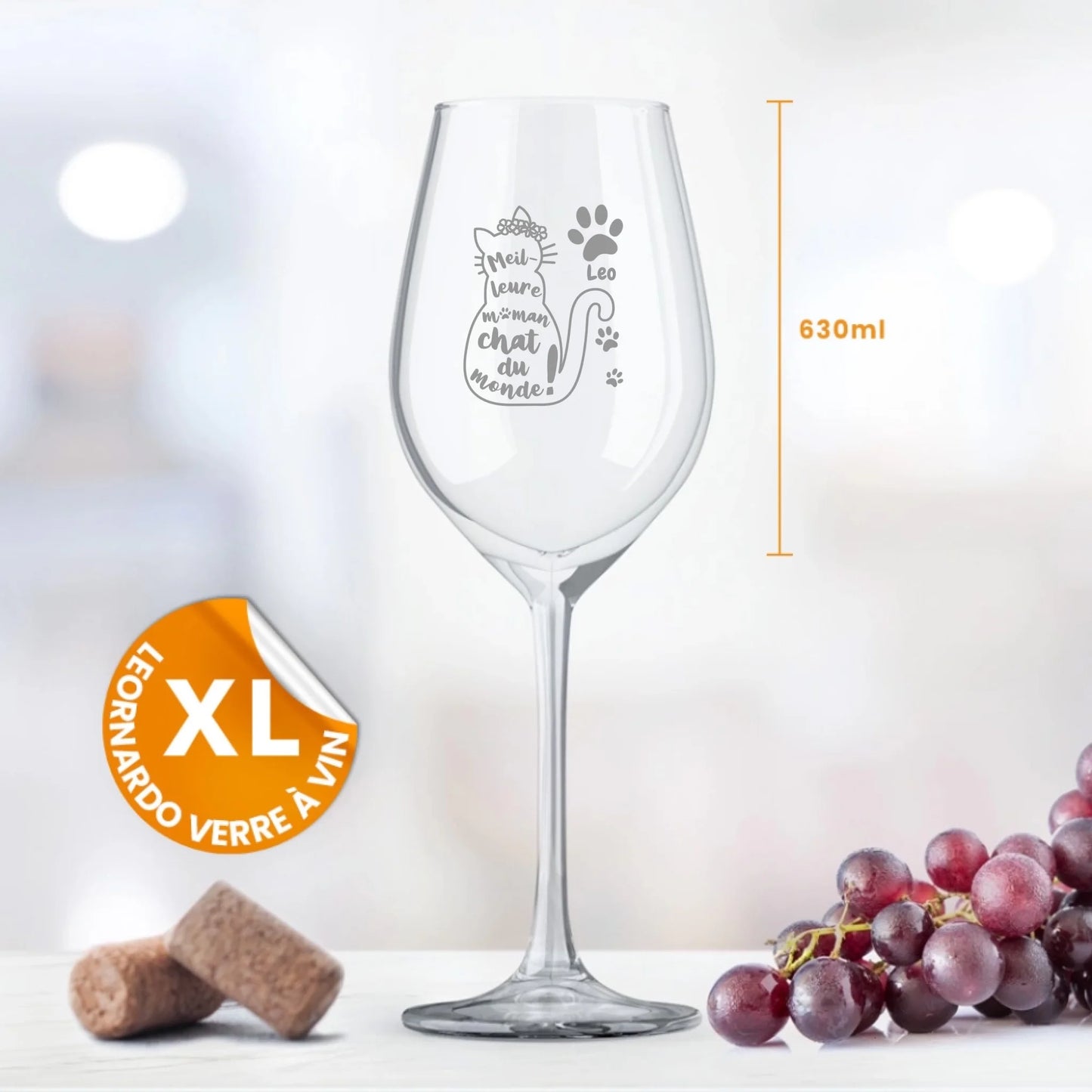 Meilleure maman/mamie chat - Verre à vin personnalisé