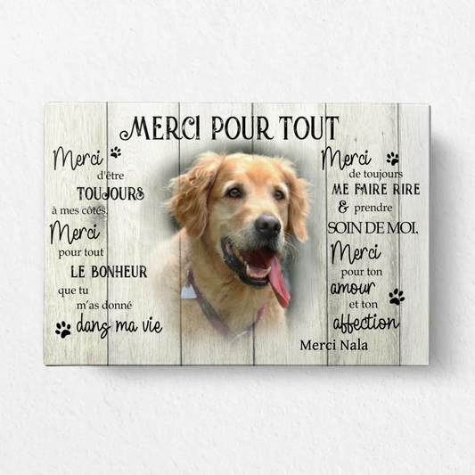 Merci pour tout - Toile personnalisée