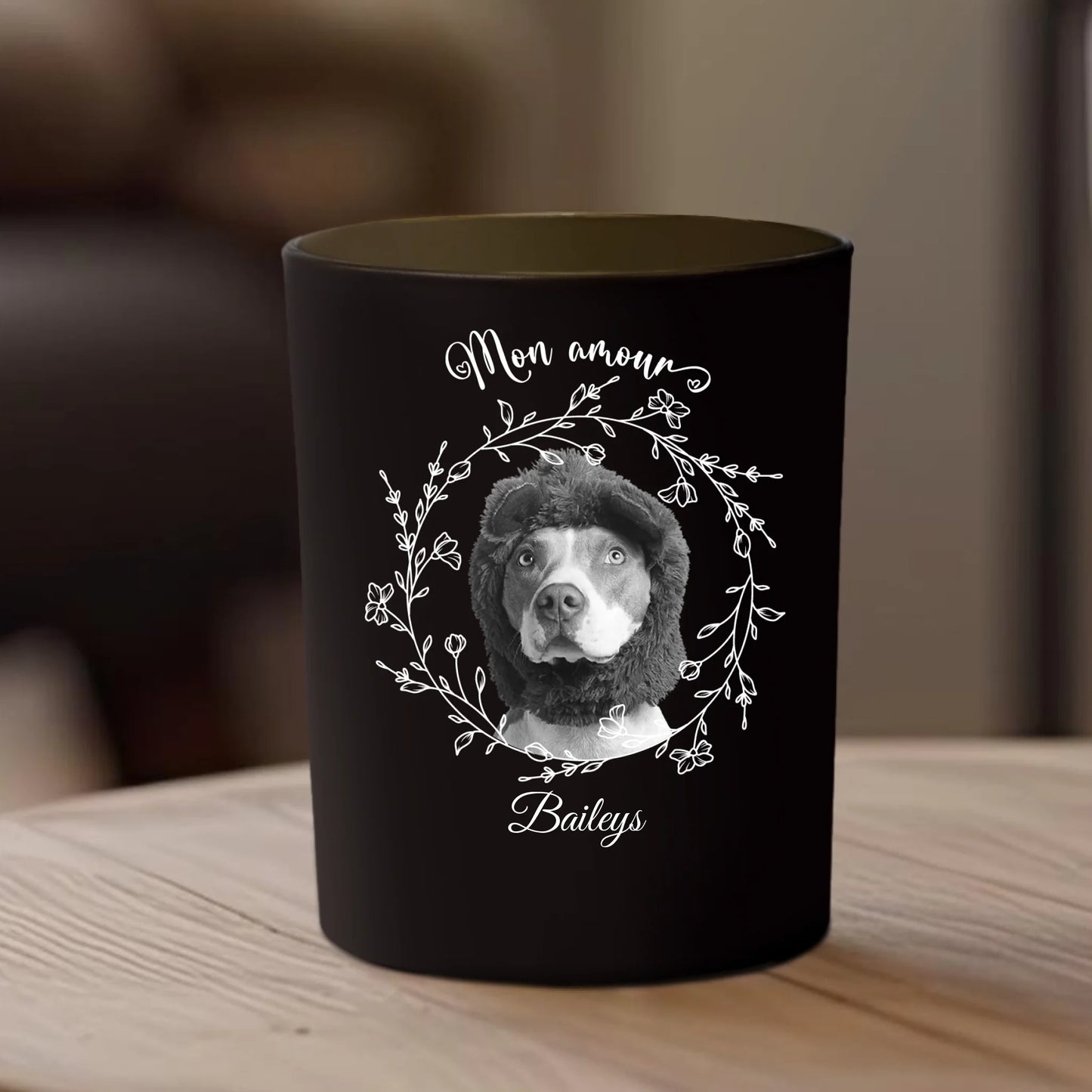 Mon amour - Verre à bougie personnalisé
