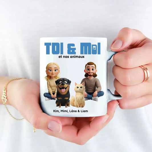 Toi & moi et les animaux - Mug personnalisé