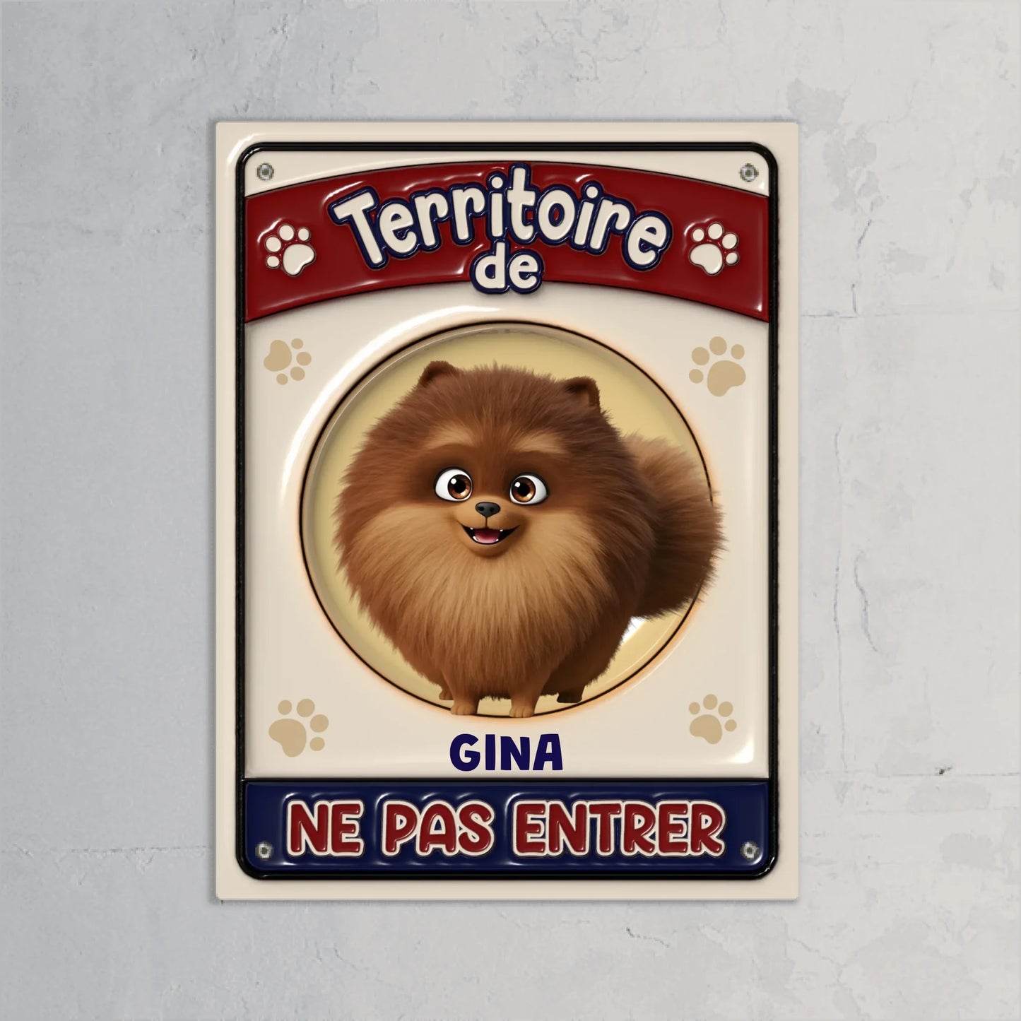 Territoire de (Optique 3D) - Plaque de porte personnalisé