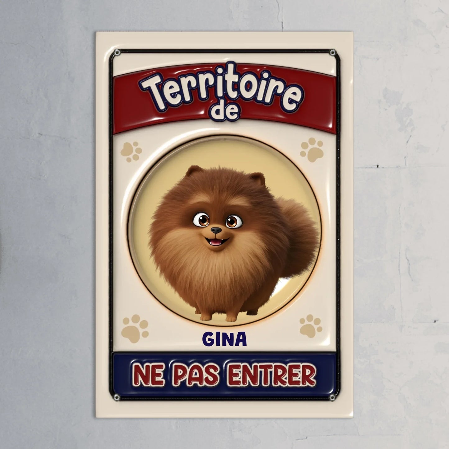 Territoire de (Optique 3D) - Plaque de porte personnalisé
