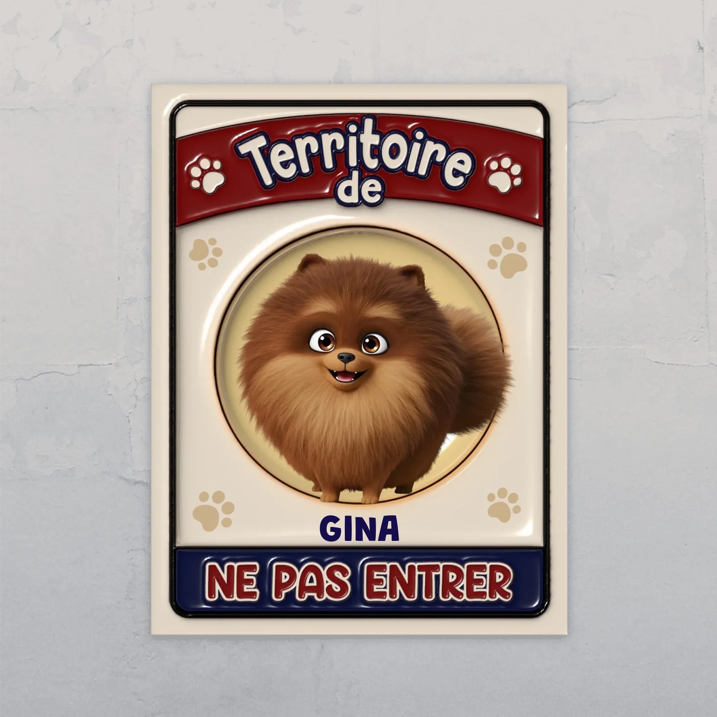 Territoire de (Optique 3D) - Plaque de porte personnalisé