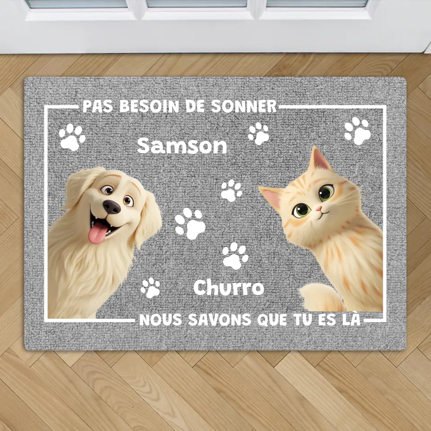 Pas besoin de sonner - Paillasson personnalisé