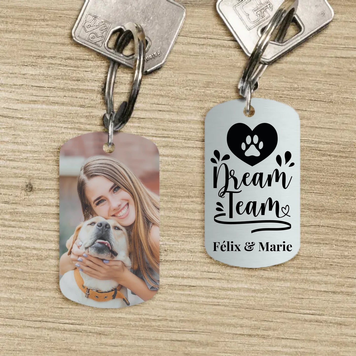 Dream Team - Porte-clés Dog Tag personnalisé