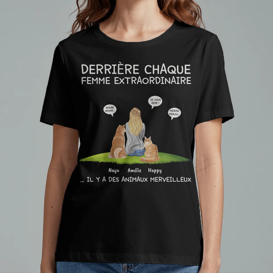 Derrière chaque femme - T-Shirt personnalisé
