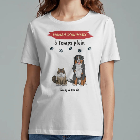 Maman à temps plein - T-Shirt personnalisé