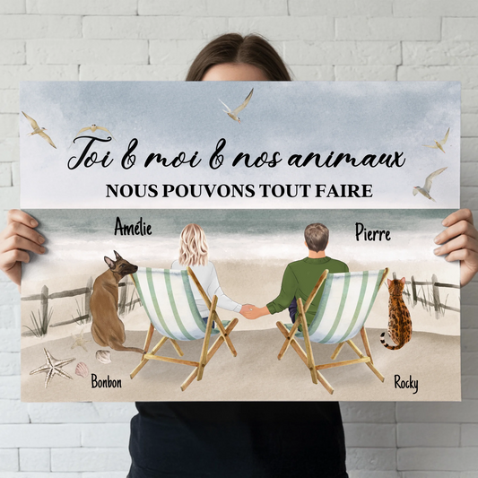 Toi, moi et nos animaux - Poster personnalisé