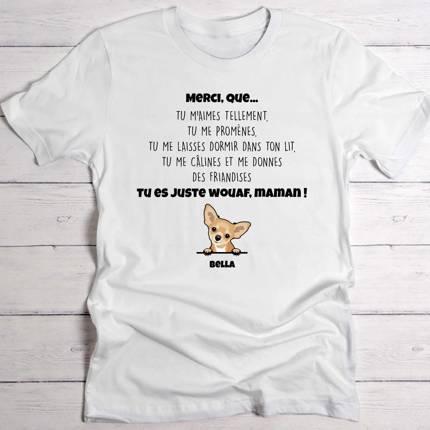 Merci maman chien - T-Shirt personnalisé