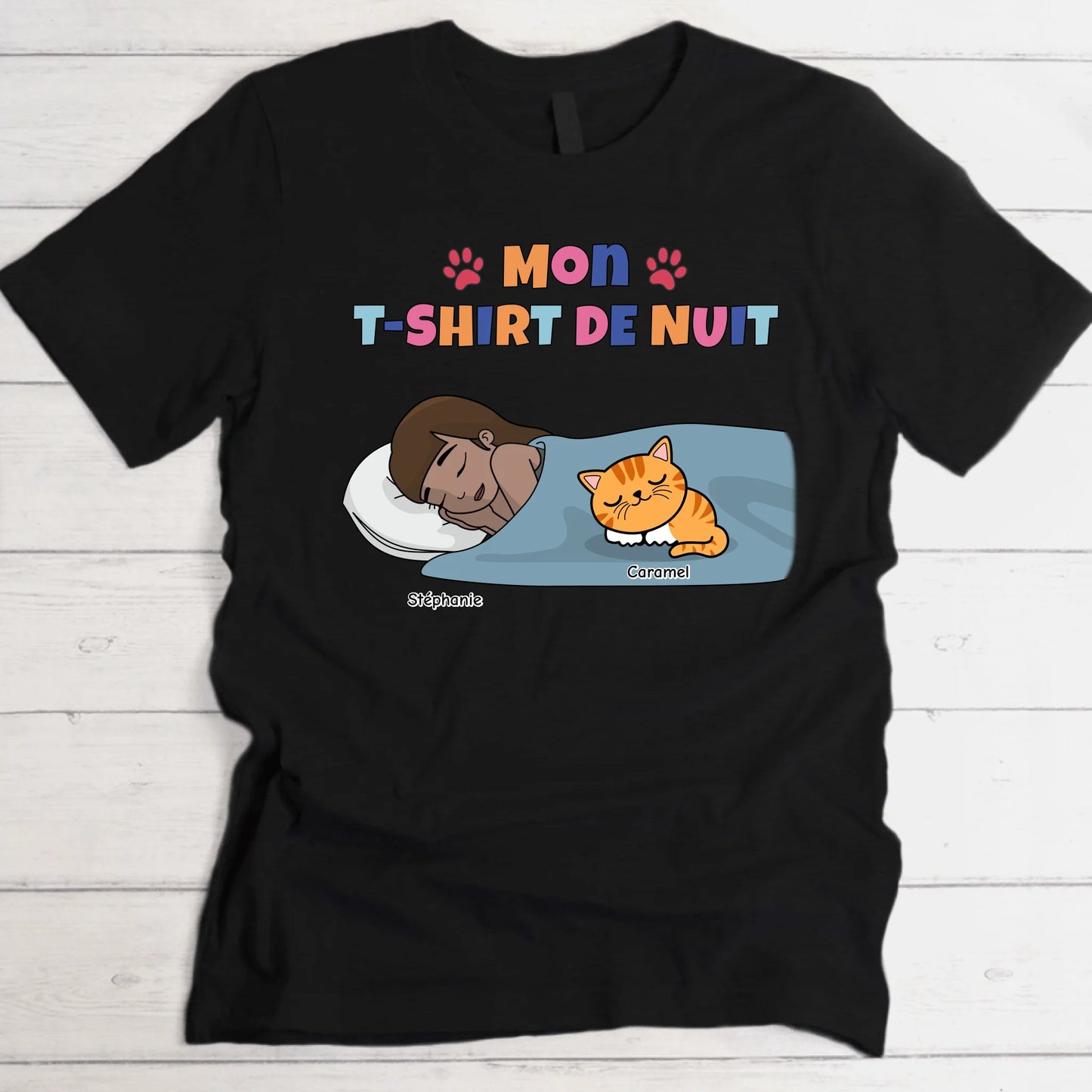 Mon t-shirt de nuit Maman chat - T-Shirt personnalisé