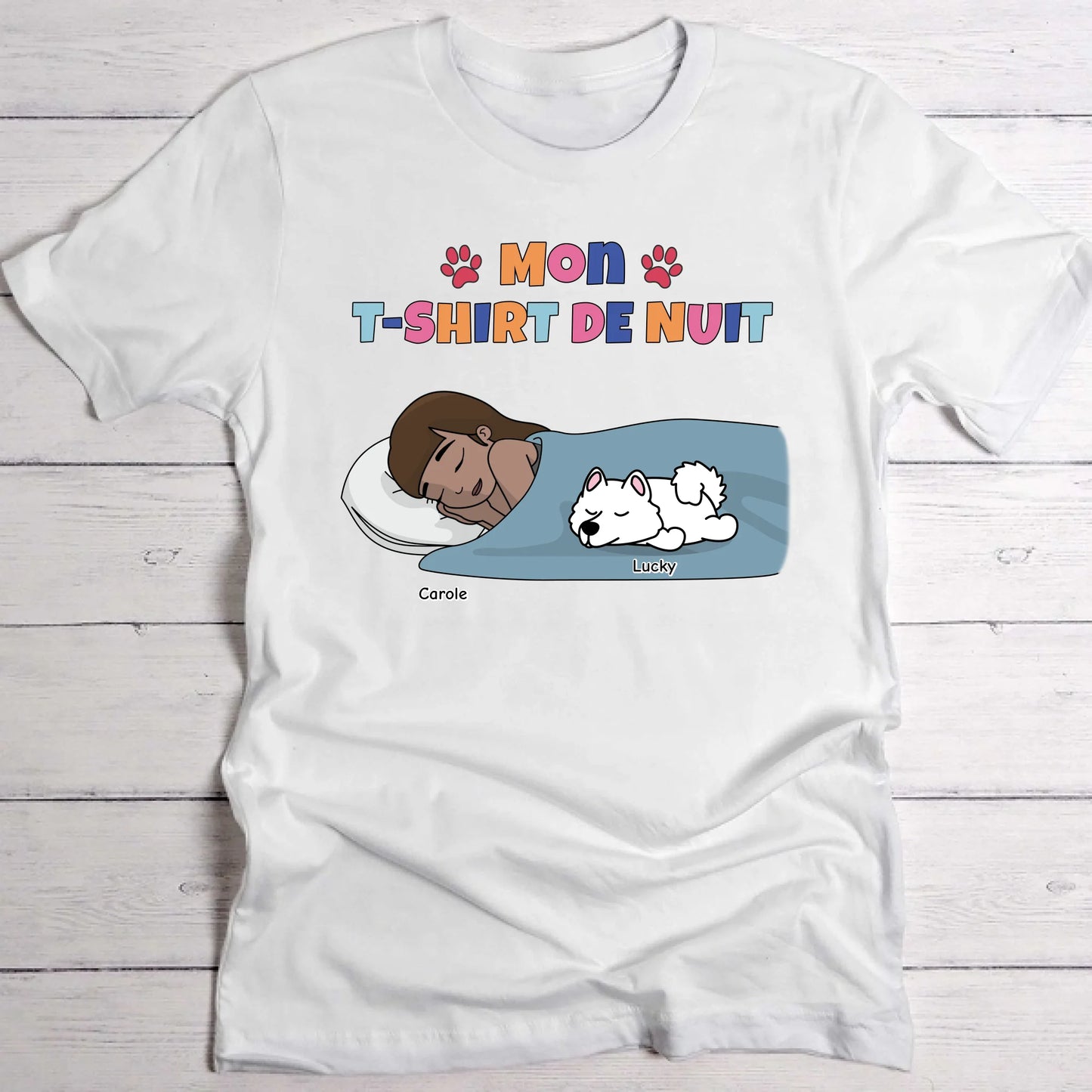 Mon t-shirt de nuit Maman chien - T-Shirt personnalisé