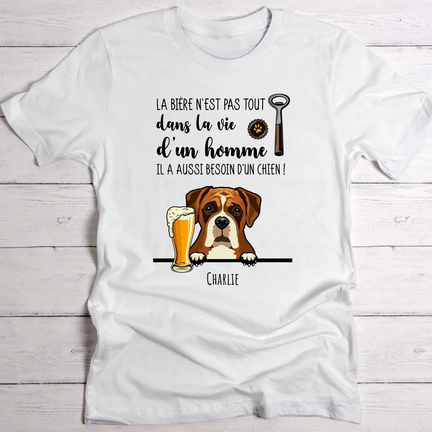 Bière et Wouaf - T-Shirt personnalisé