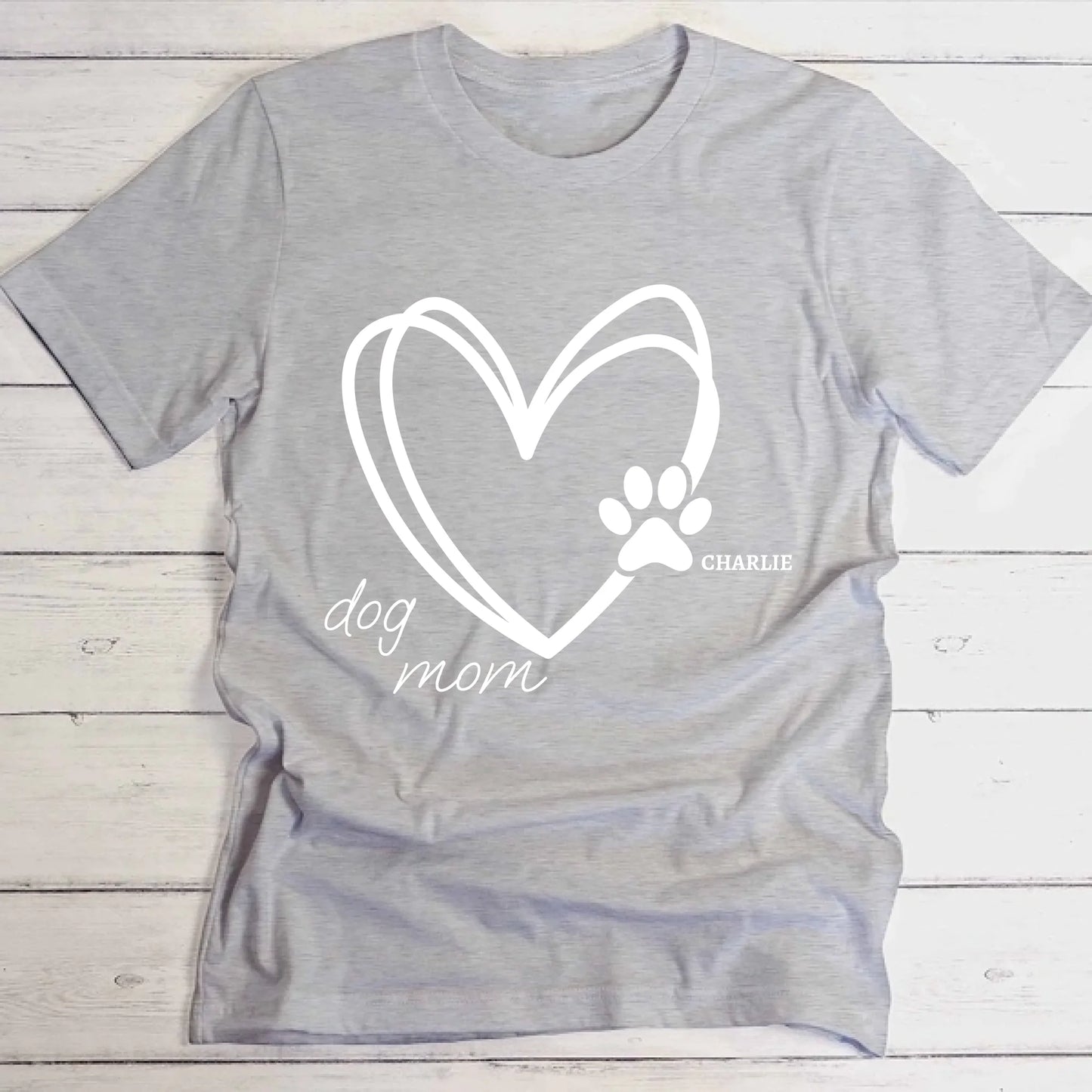 Cœur Dog Mom - T-Shirt personnalisé