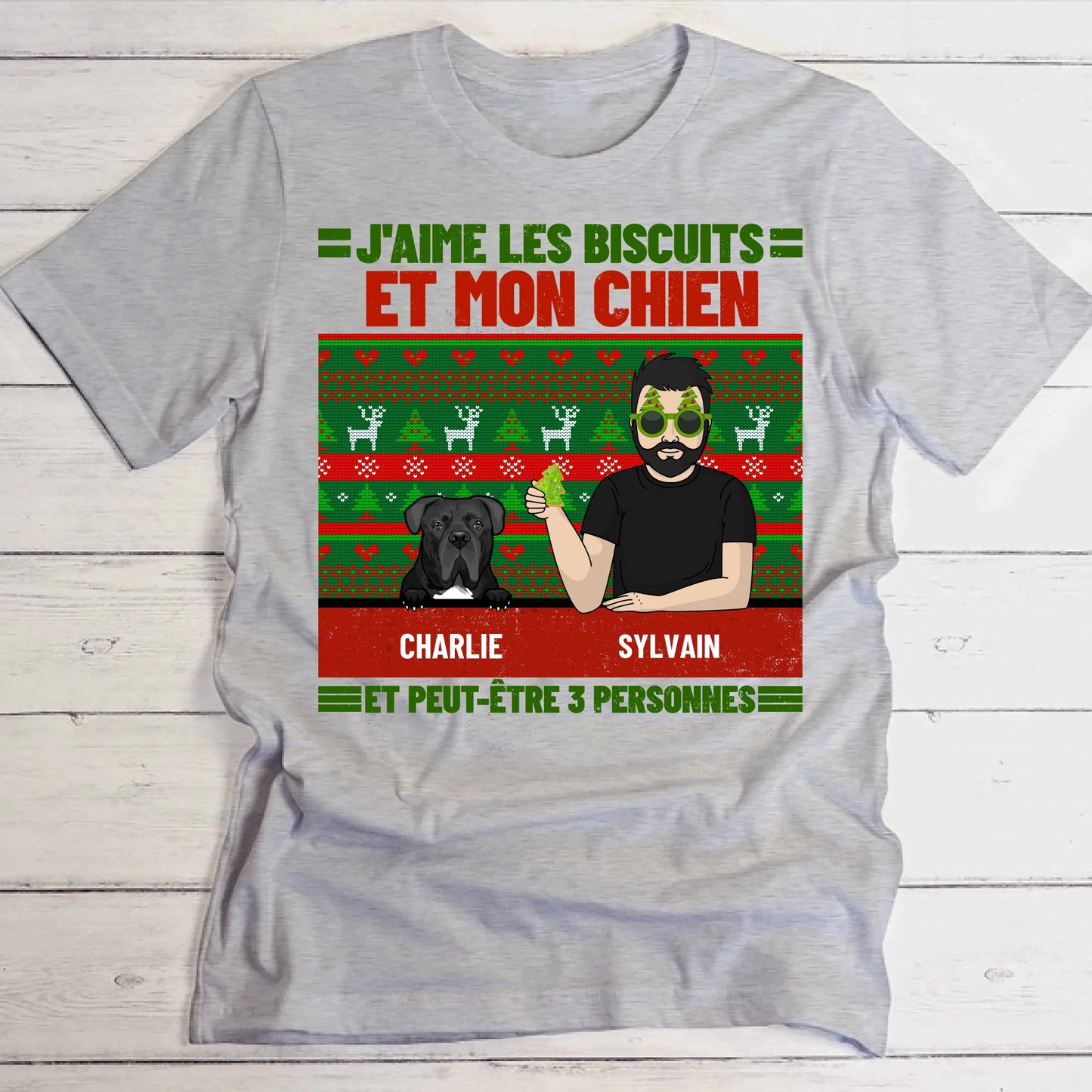 J'aime les biscuits et mes animaux - T-Shirt personnalisé