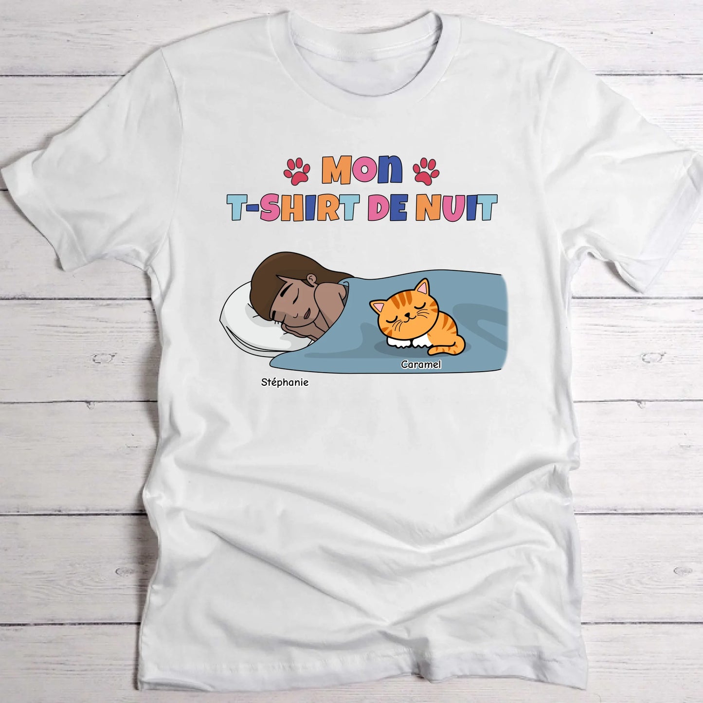 Mon t-shirt de nuit Maman chat - T-Shirt personnalisé