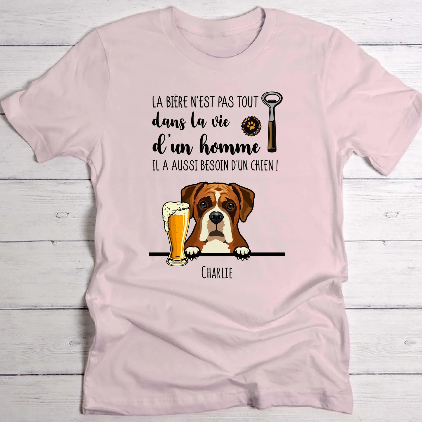 Bière et Wouaf - T-Shirt personnalisé