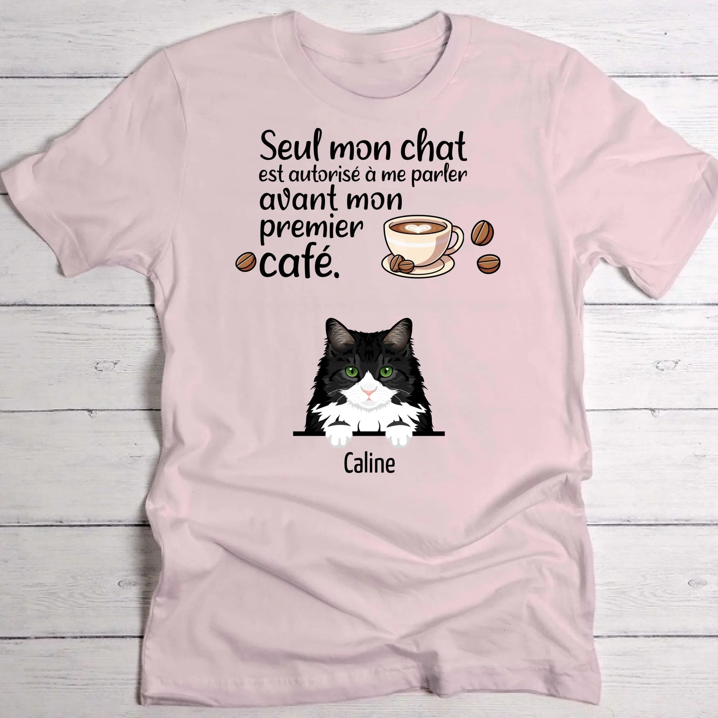Premier café et chats - T-Shirt personnalisé