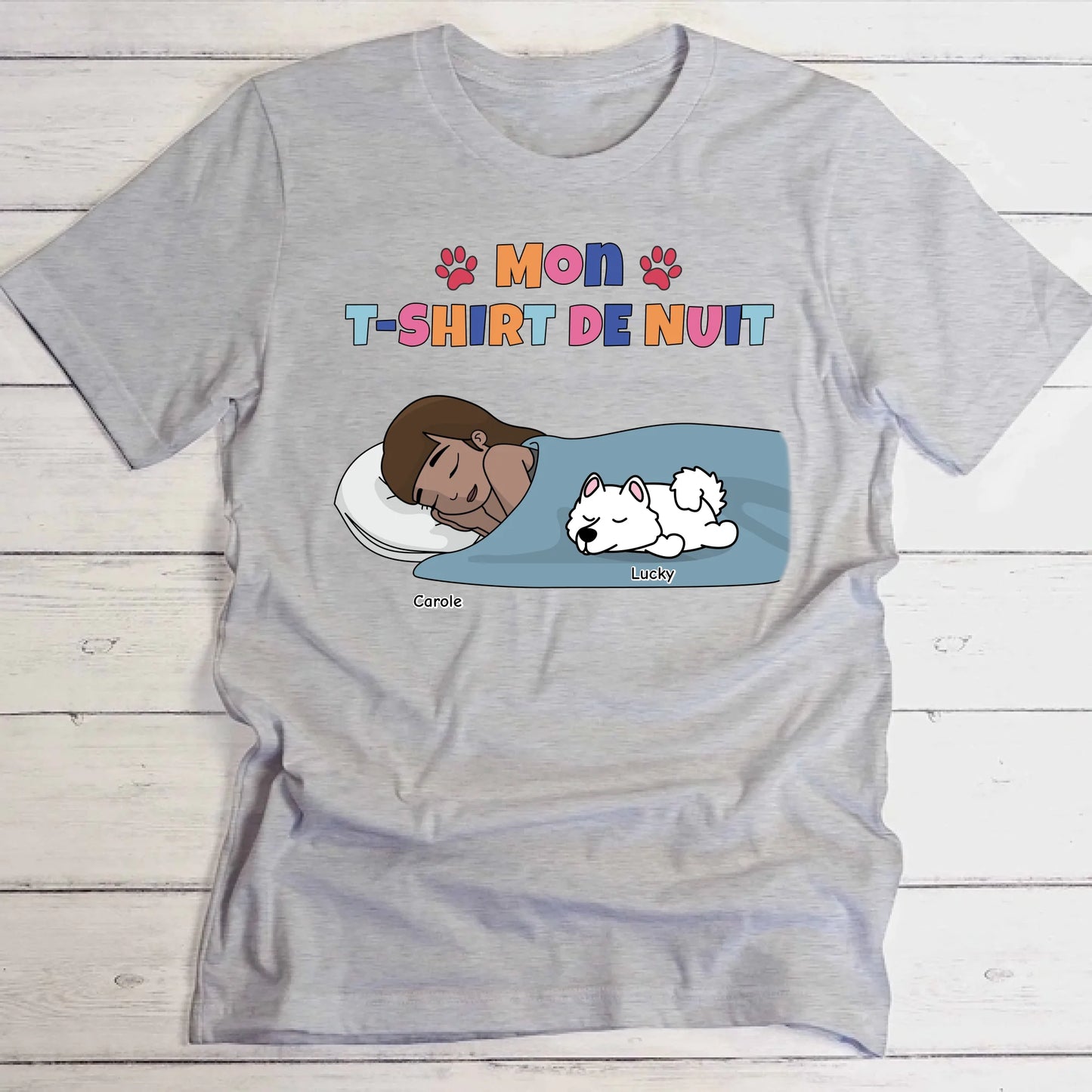 Mon t-shirt de nuit Maman chien - T-Shirt personnalisé