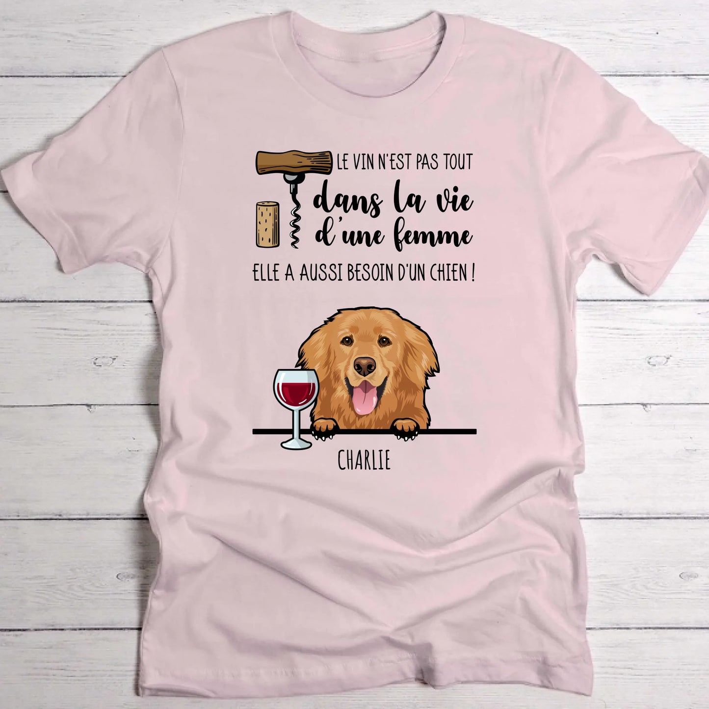 Vin et Wouaf - T-Shirt personnalisé
