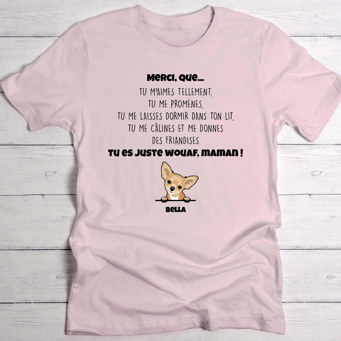Merci maman chien - T-Shirt personnalisé