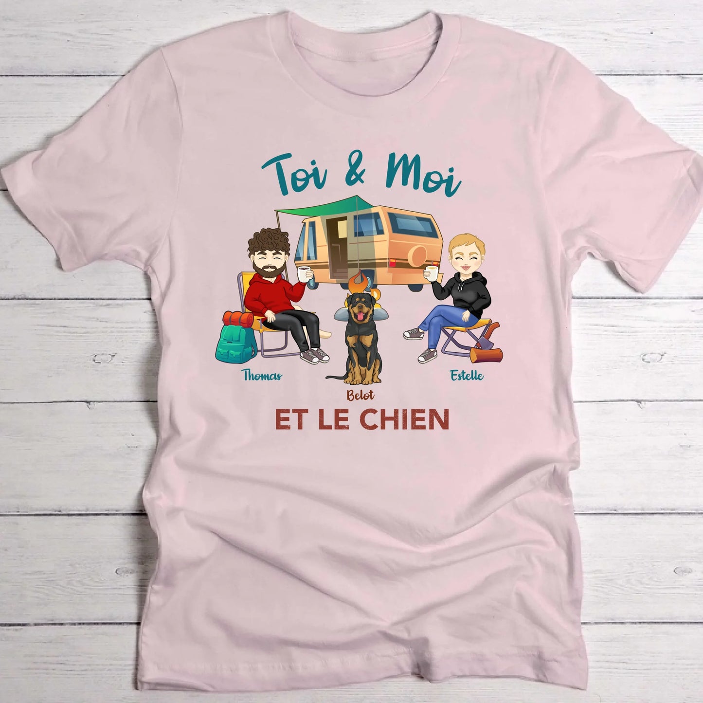 Toi, moi et les chiens - T-Shirt personnalisé
