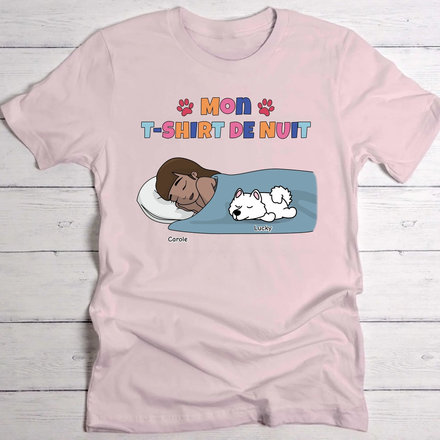 Mon t-shirt de nuit Maman chien - T-Shirt personnalisé