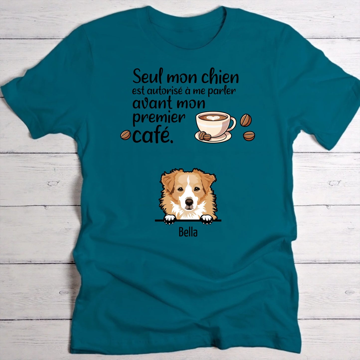 Premier café et chiens - T-Shirt personnalisé