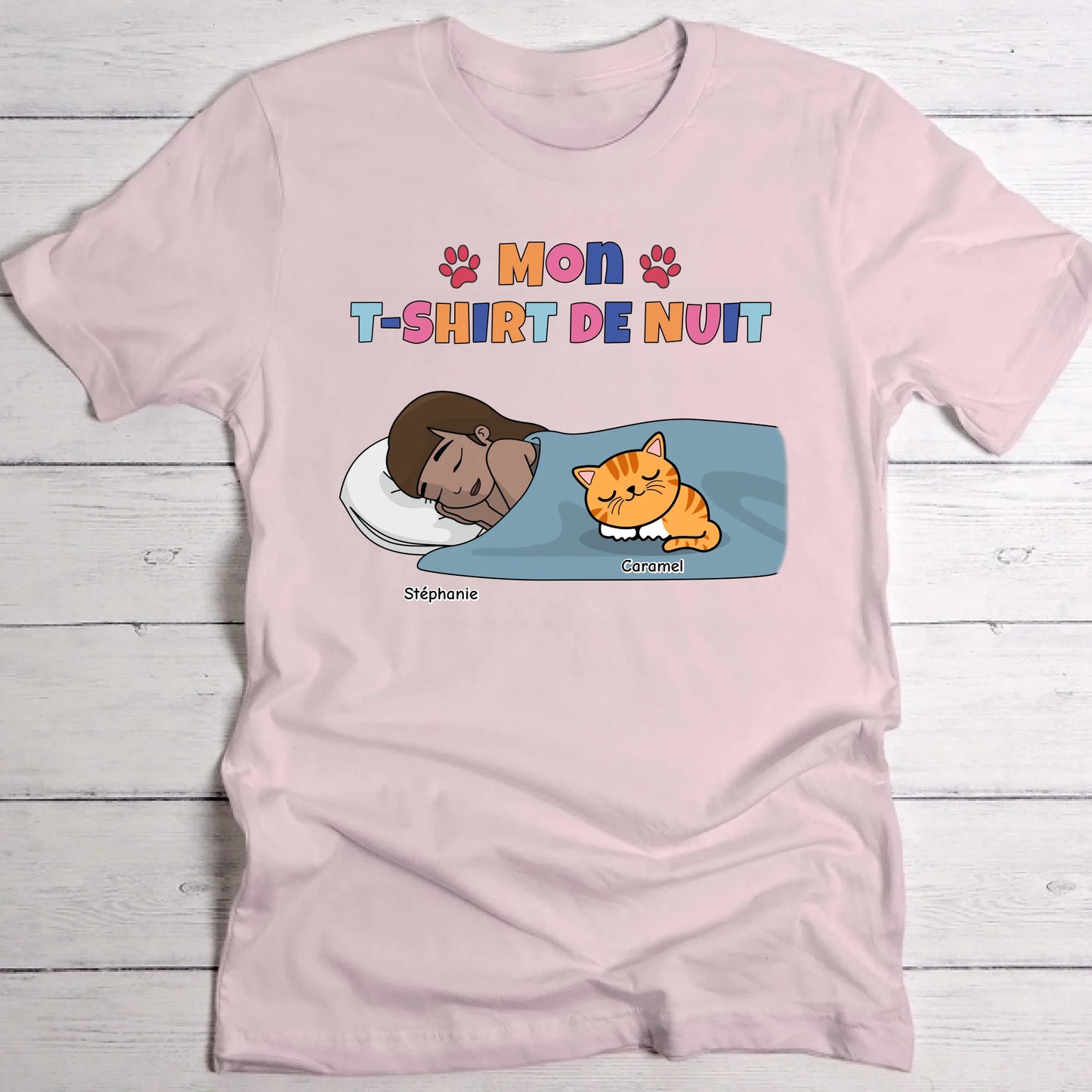 Mon t-shirt de nuit Maman chat - T-Shirt personnalisé