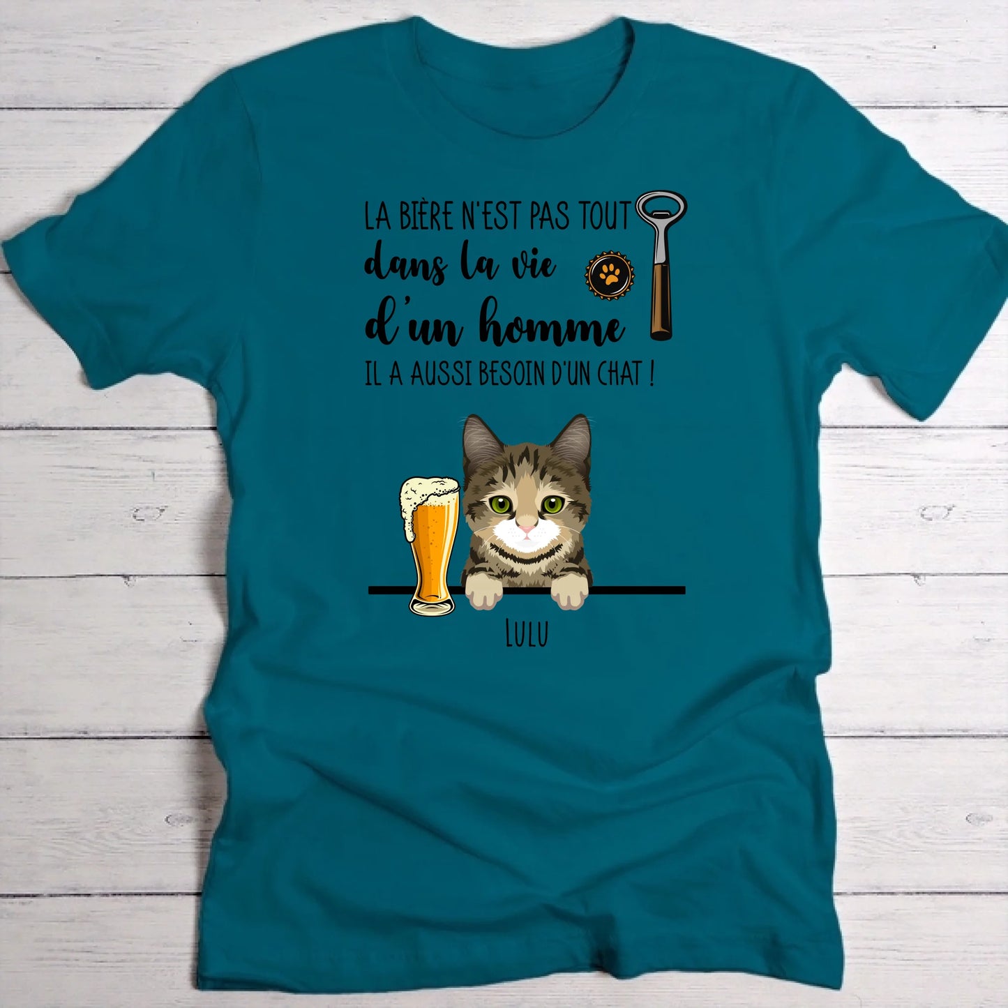 Bière et Miaou - T-Shirt personnalisé