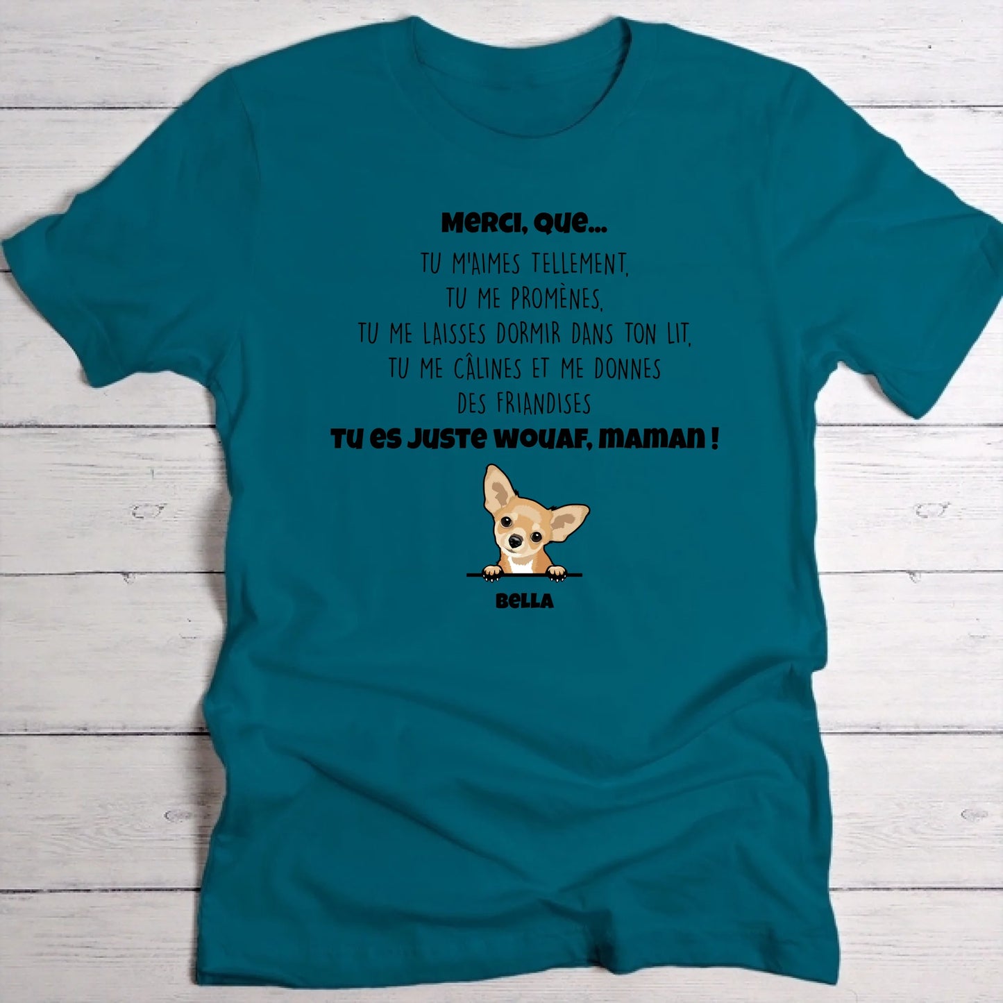 Merci maman chien - T-Shirt personnalisé