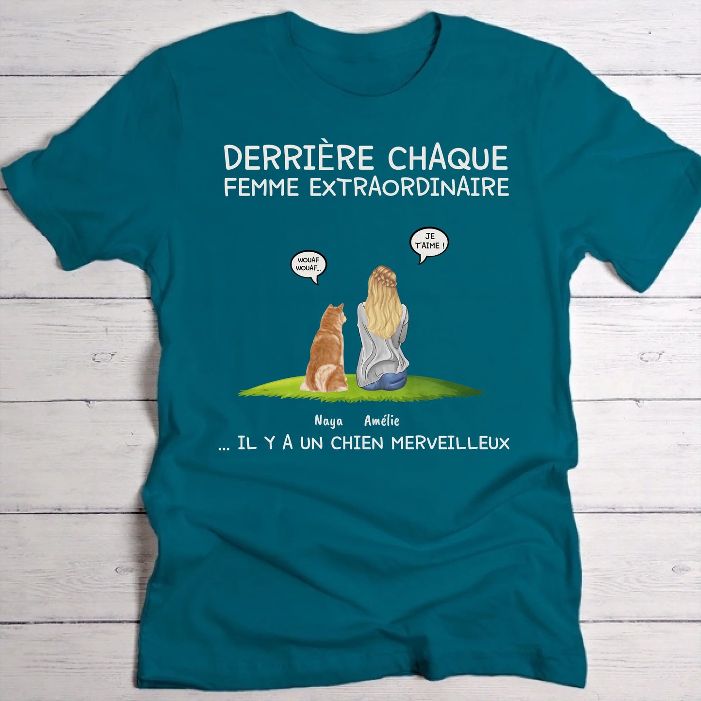 Derrière chaque femme - T-Shirt personnalisé