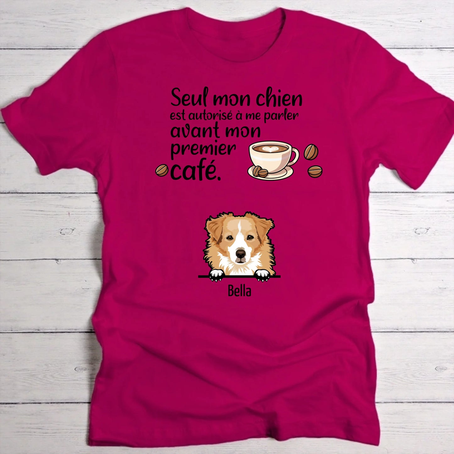 Premier café et chiens - T-Shirt personnalisé