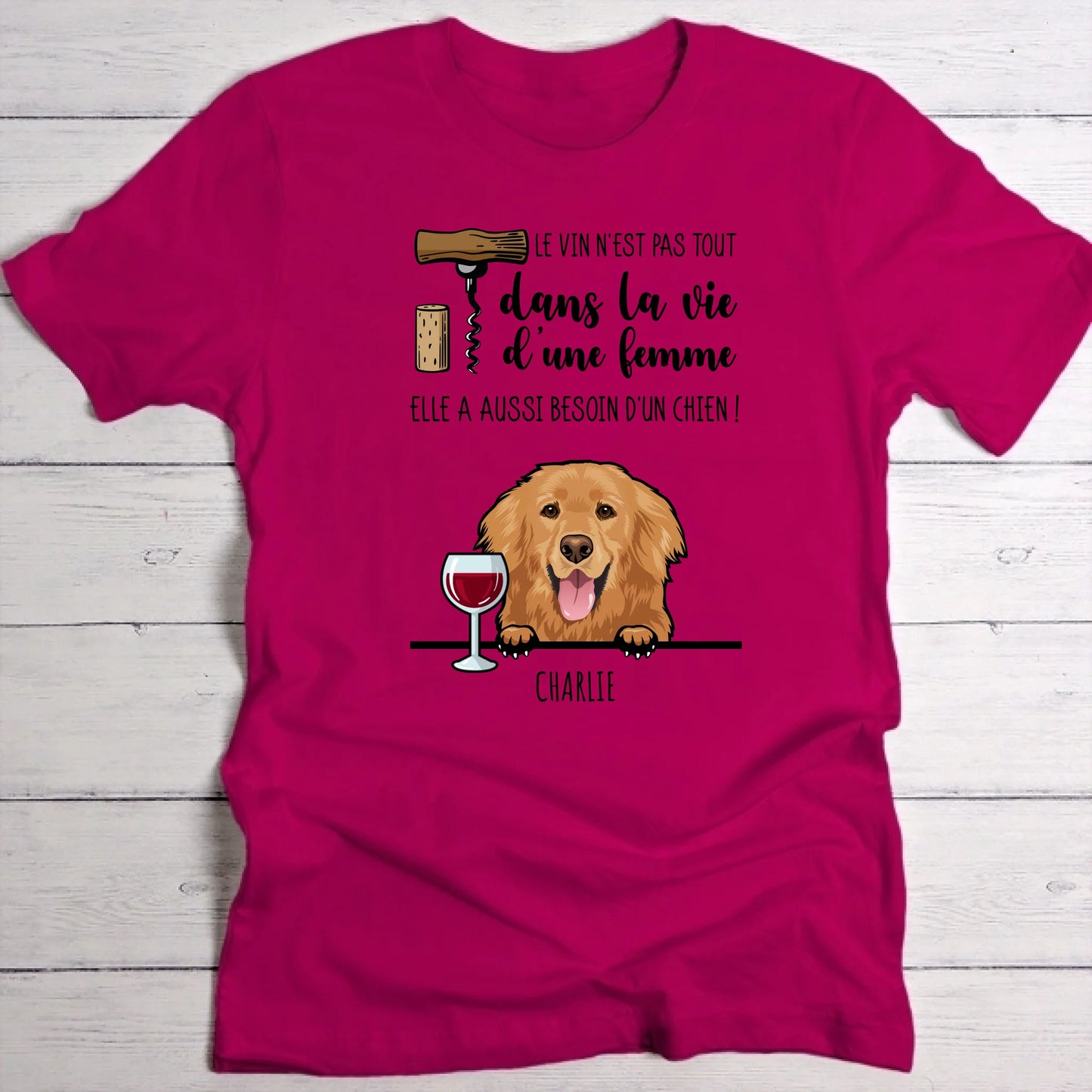 Vin et Wouaf - T-Shirt personnalisé