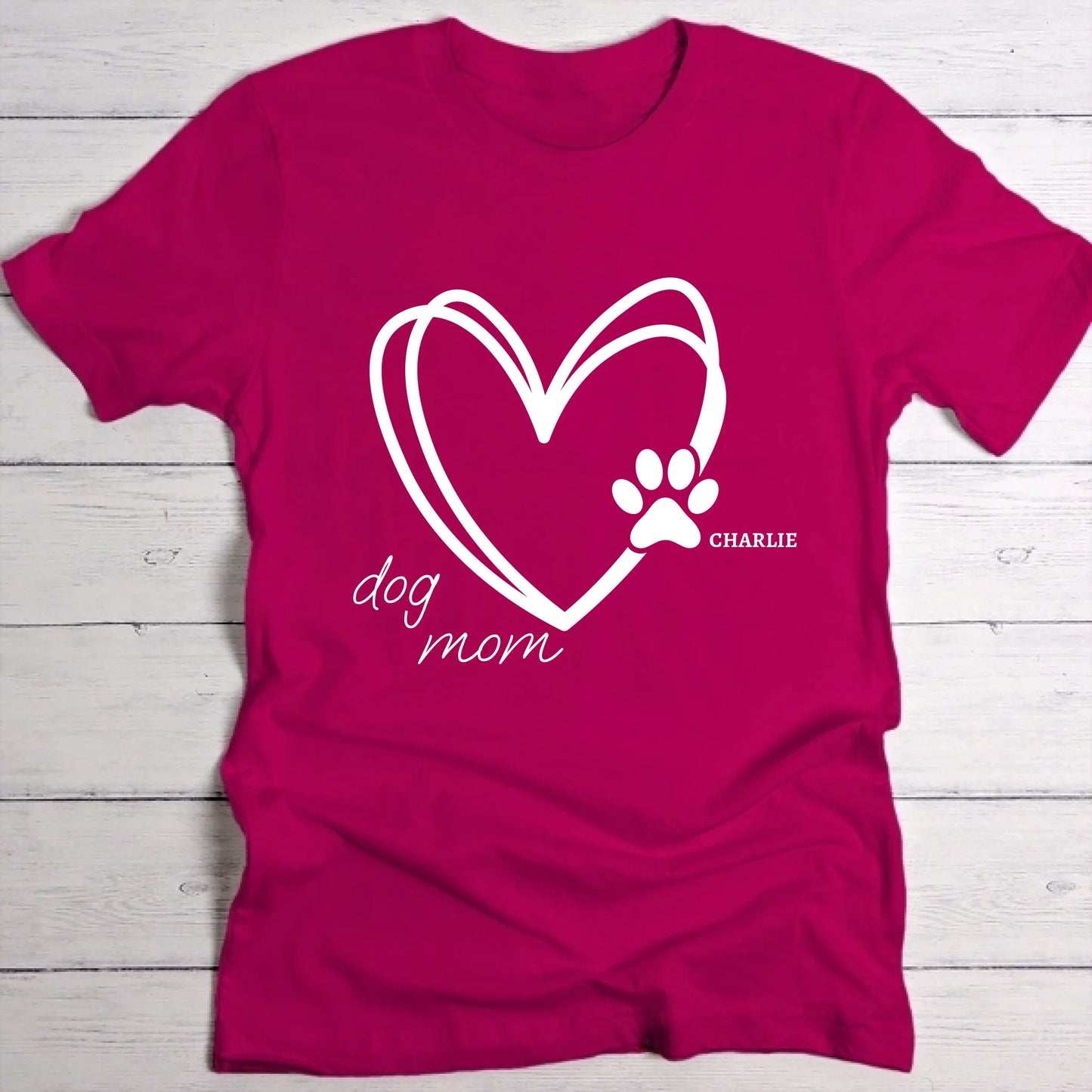 Cœur Dog Mom - T-Shirt personnalisé