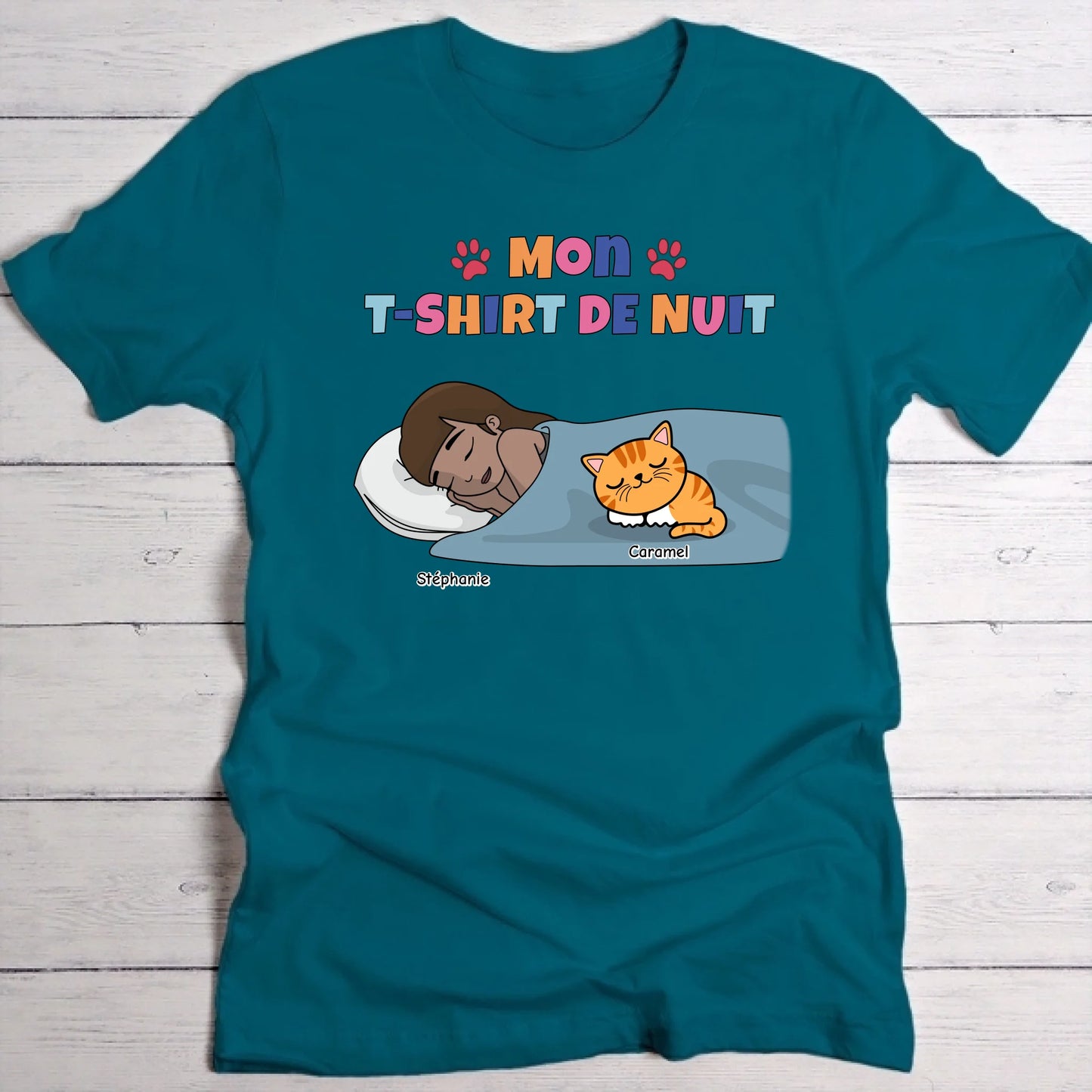 Mon t-shirt de nuit Maman chat - T-Shirt personnalisé
