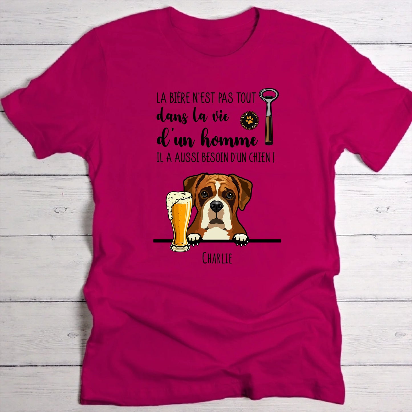 Bière et Wouaf - T-Shirt personnalisé