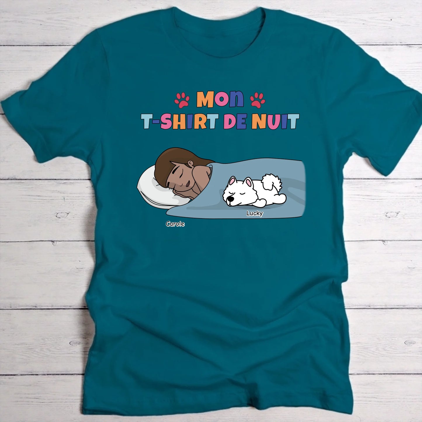 Mon t-shirt de nuit Maman chien - T-Shirt personnalisé