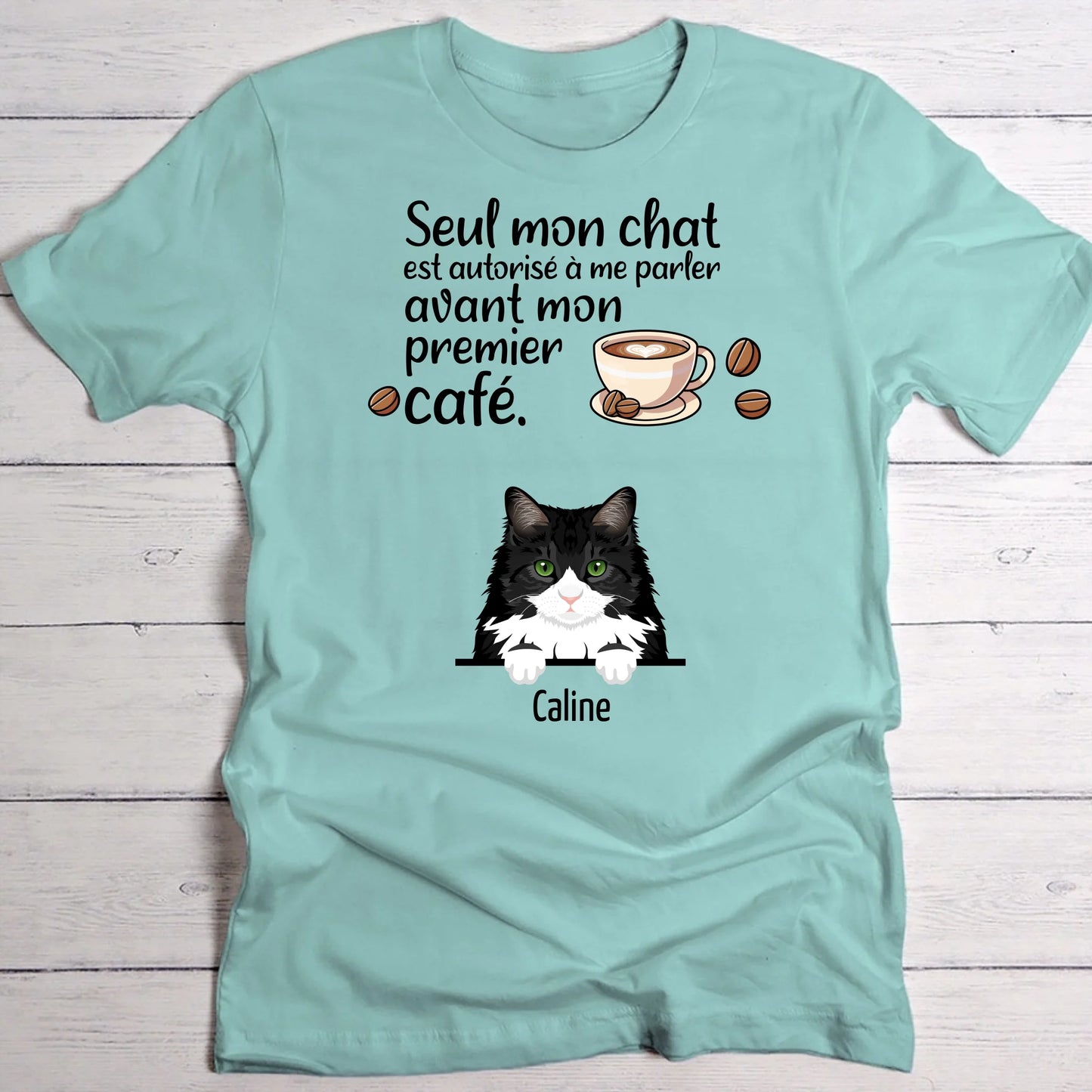 Premier café et chats - T-Shirt personnalisé