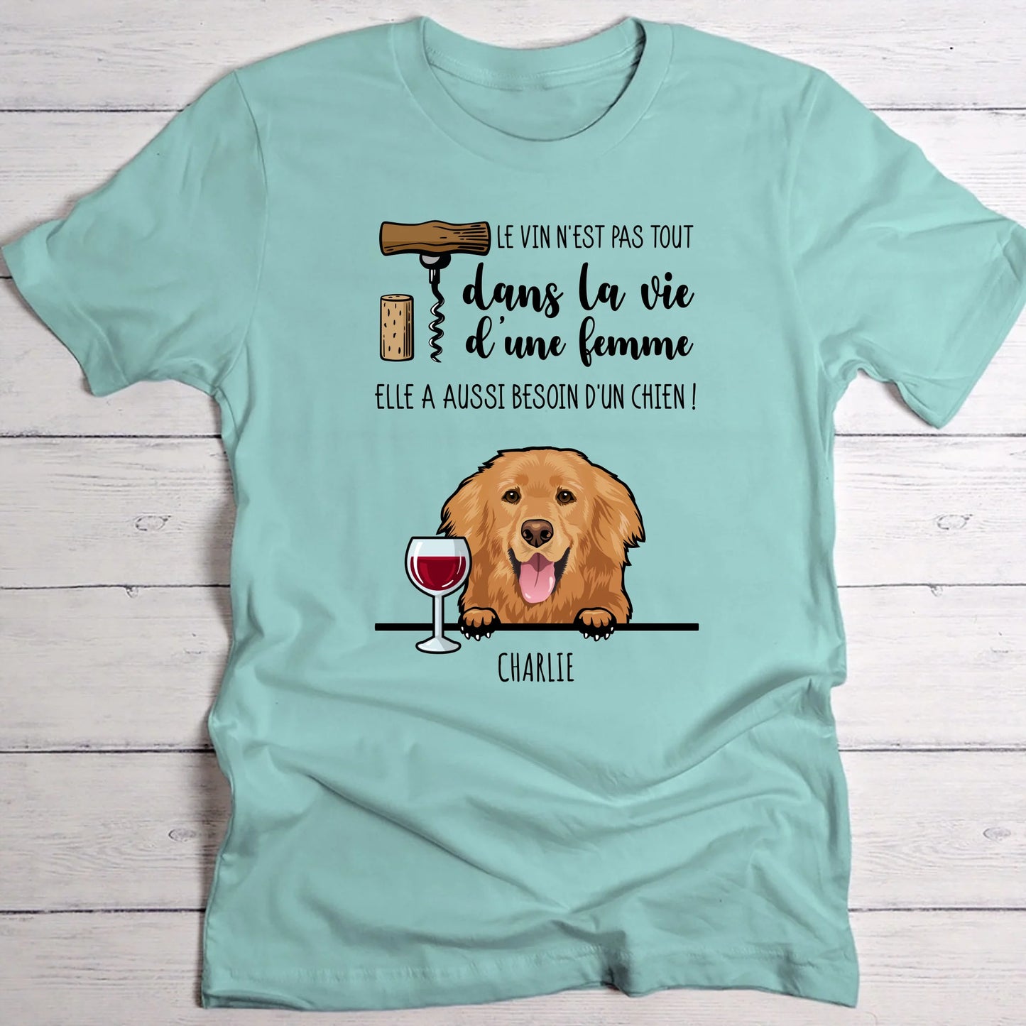 Vin et Wouaf - T-Shirt personnalisé