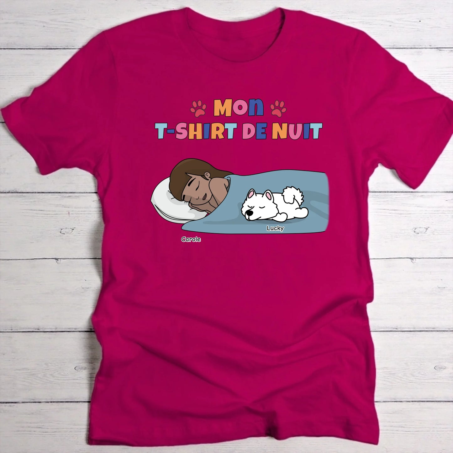 Mon t-shirt de nuit Maman chien - T-Shirt personnalisé