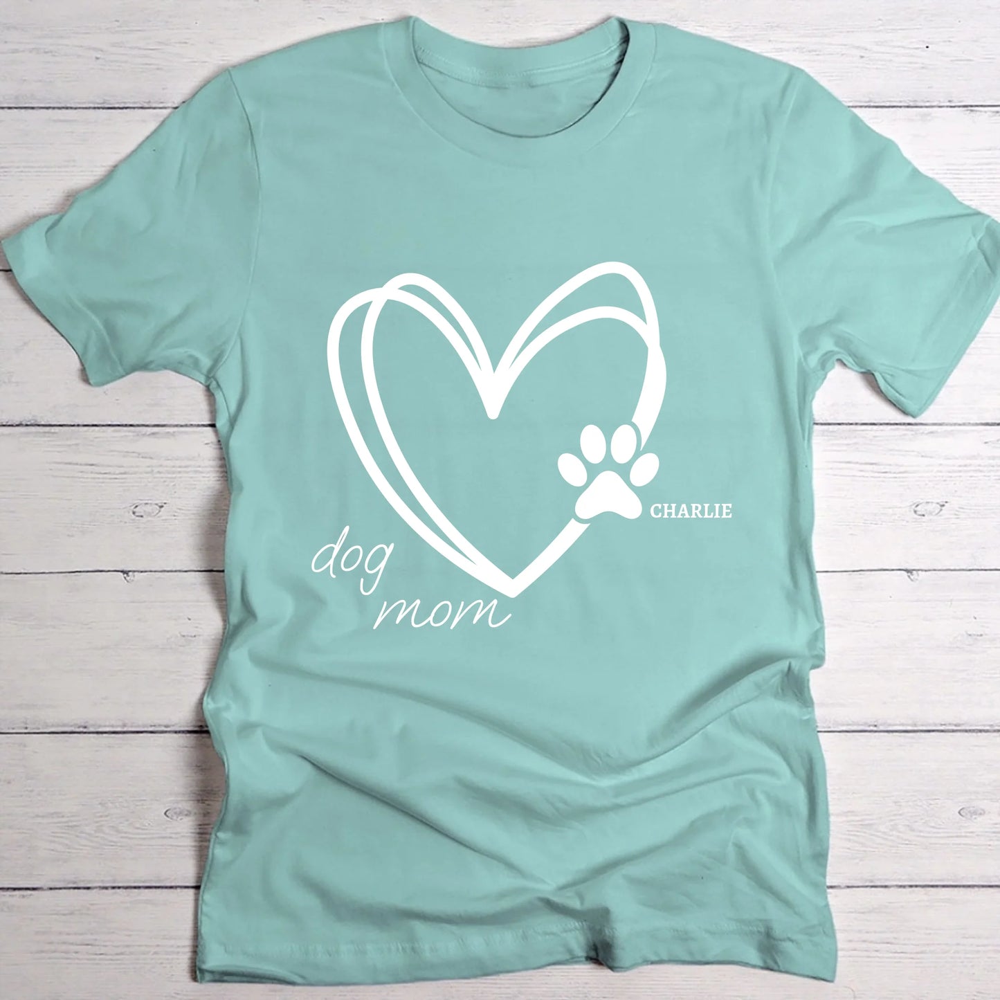 Cœur Dog Mom - T-Shirt personnalisé