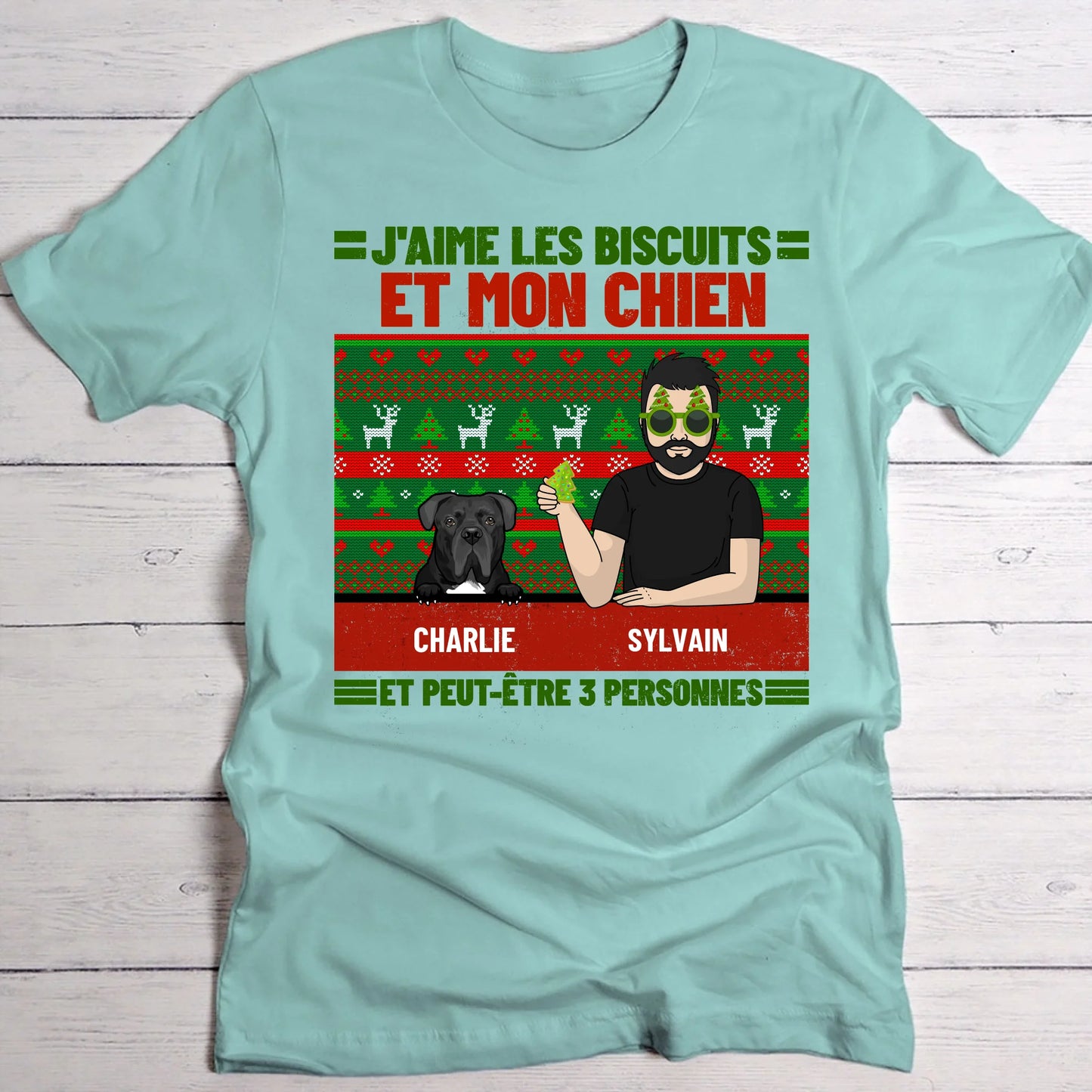 J'aime les biscuits et mes animaux - T-Shirt personnalisé
