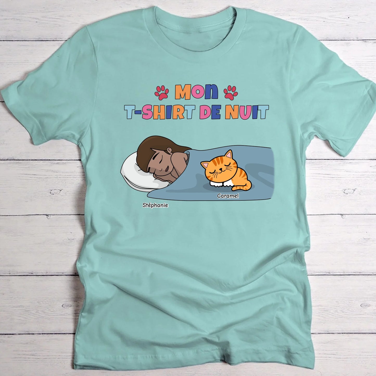 Mon t-shirt de nuit Maman chat - T-Shirt personnalisé
