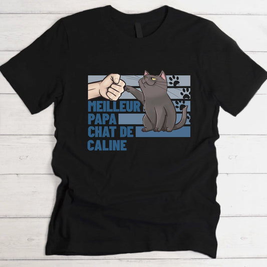 Meilleur papa chat de... - T-Shirt personnalisé