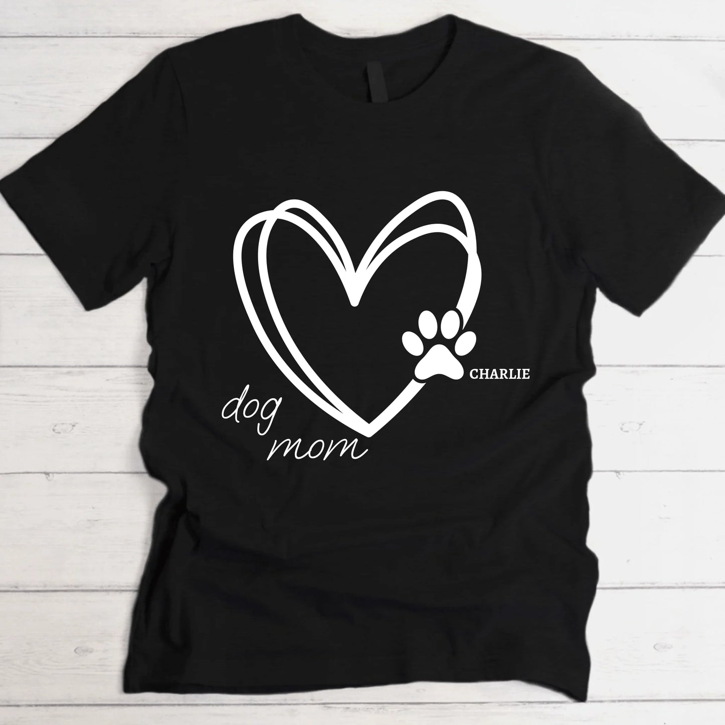 Cœur Dog Mom - T-Shirt personnalisé