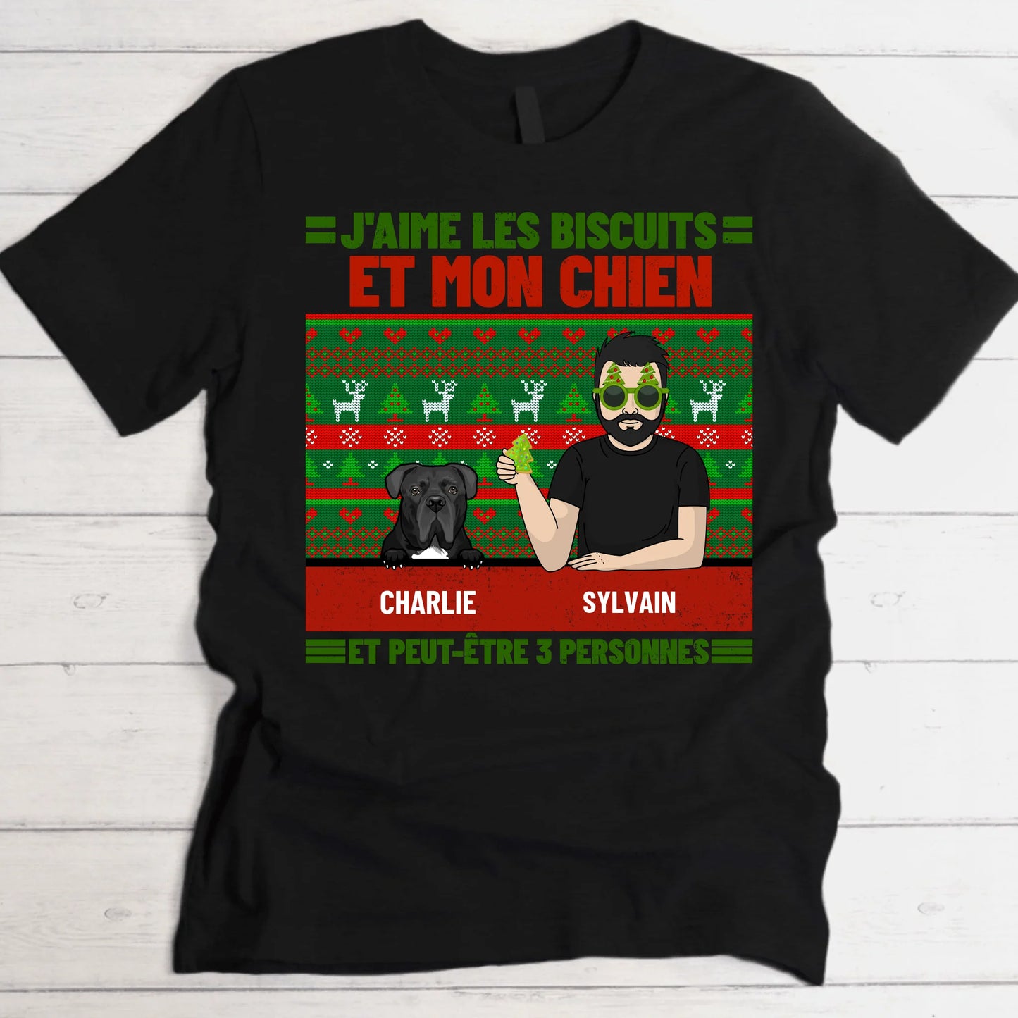 J'aime les biscuits et mes animaux - T-Shirt personnalisé