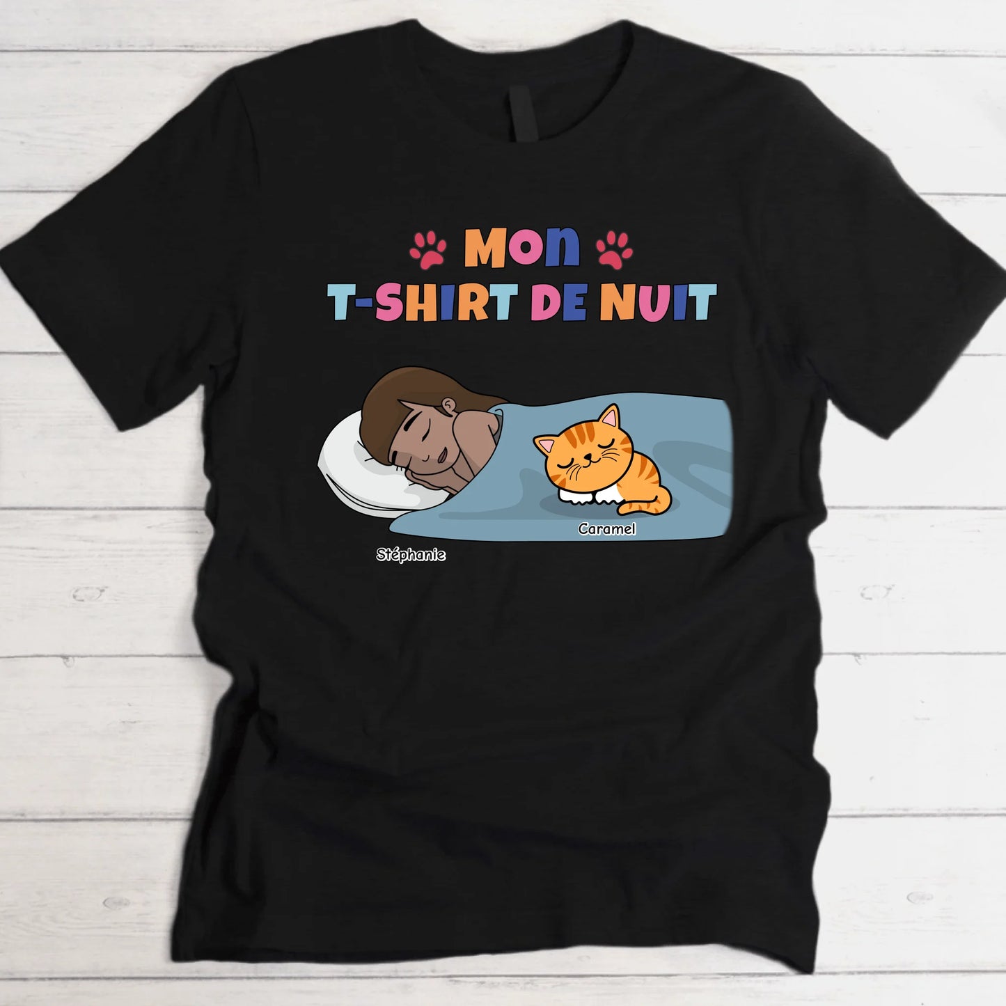 Mon t-shirt de nuit Maman chat - T-Shirt personnalisé