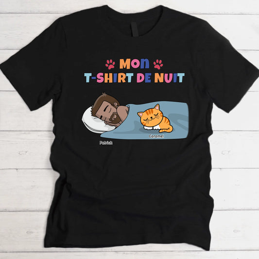 Mon t-shirt de nuit Papa chat - T-Shirt personnalisé